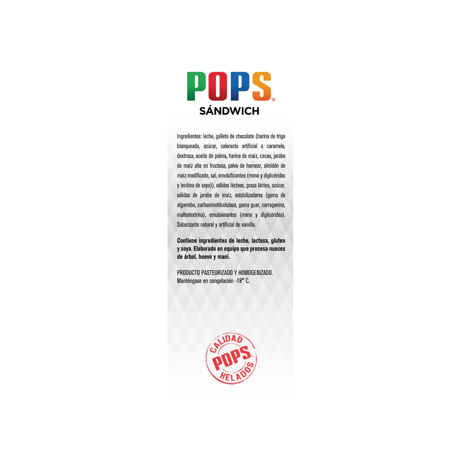 Helado Sandwich Vainilla 6u Pops Caja 480 G
