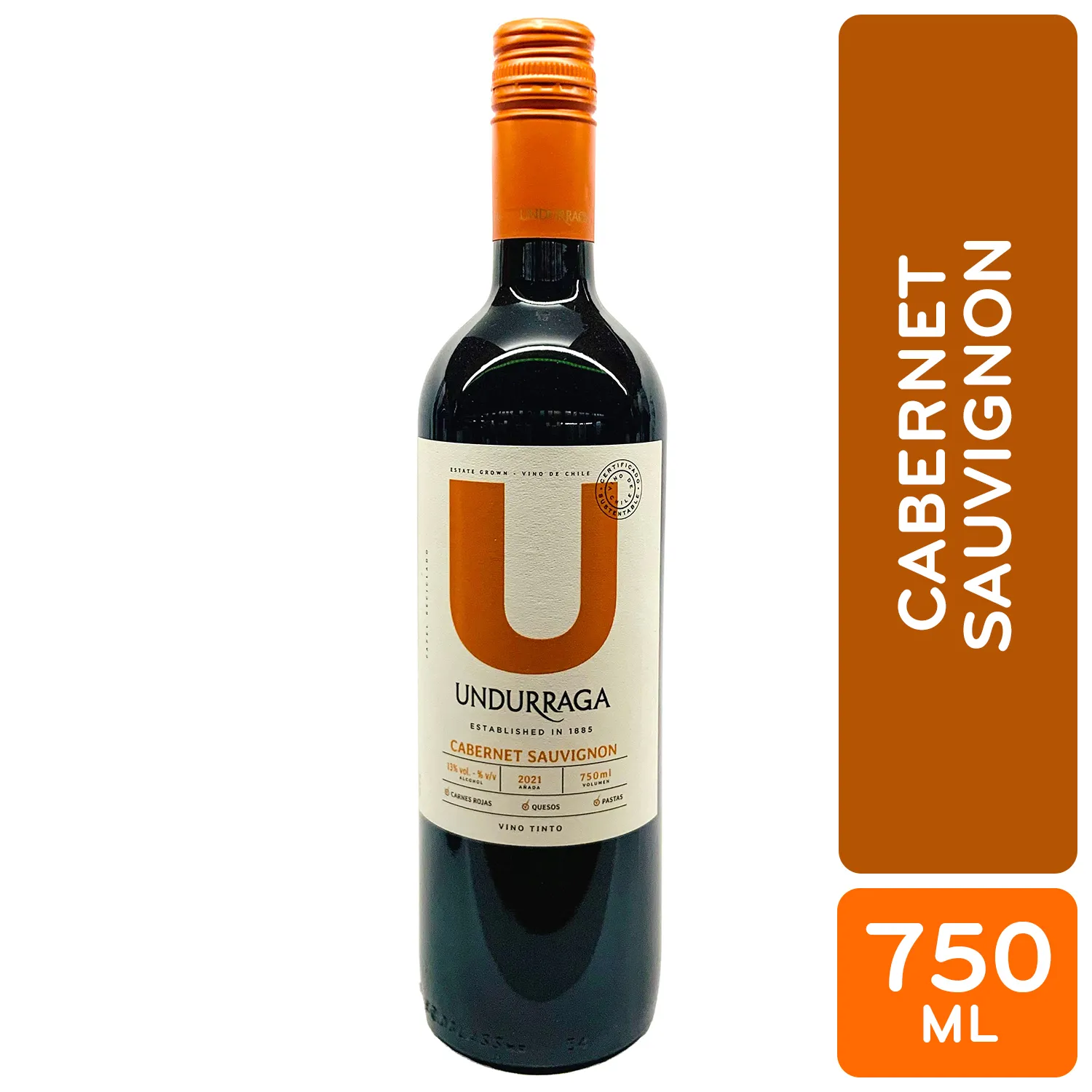 Vino Tinto Chile Cabernet Sauvignon Undurraga Botella 750 Ml