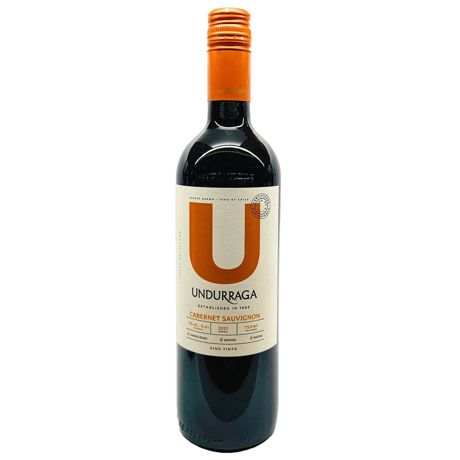 Vino Tinto Chile Cabernet Sauvignon Undurraga Botella 750 Ml