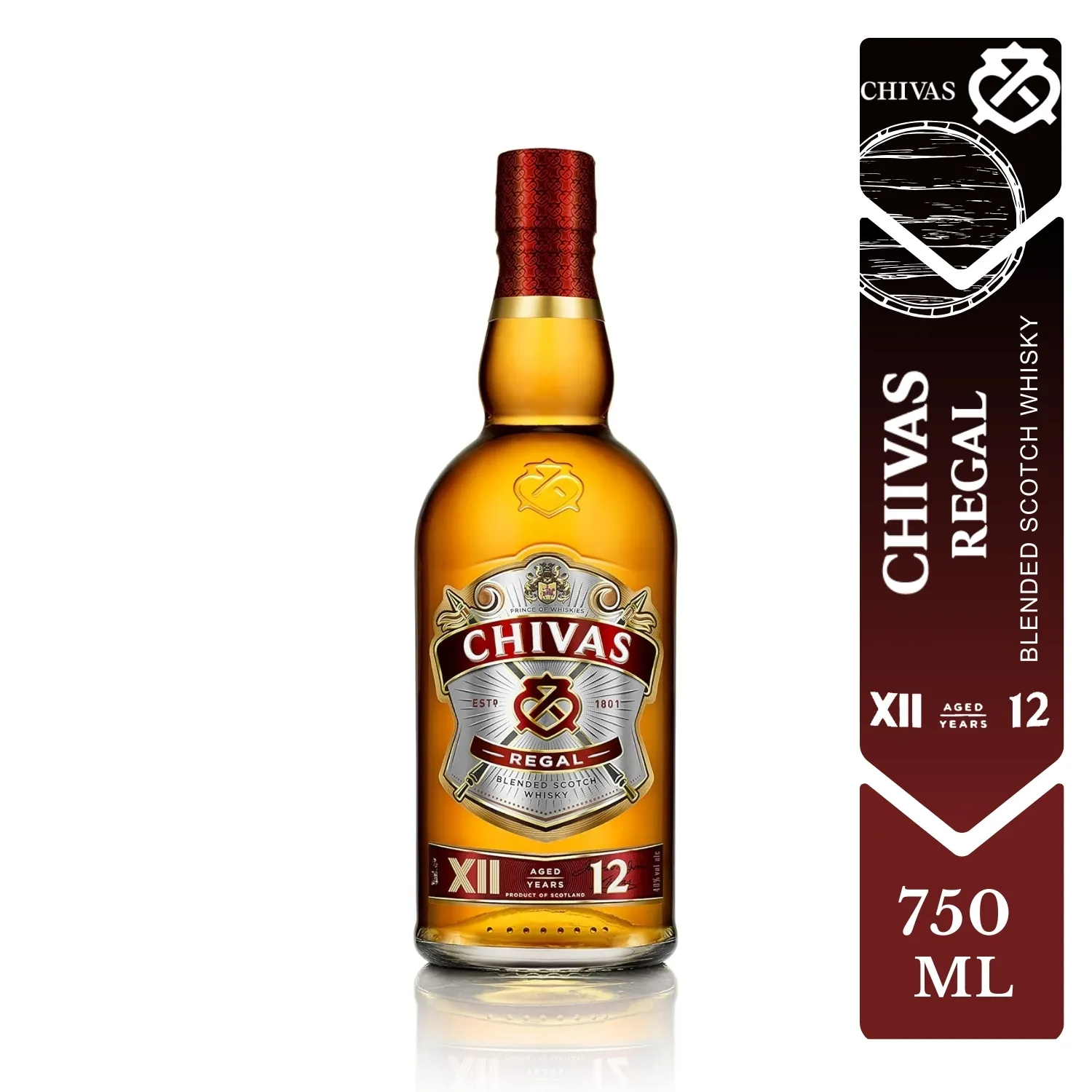 Whisky Escoces 12 Años Chivas Regal Botella 750 Ml