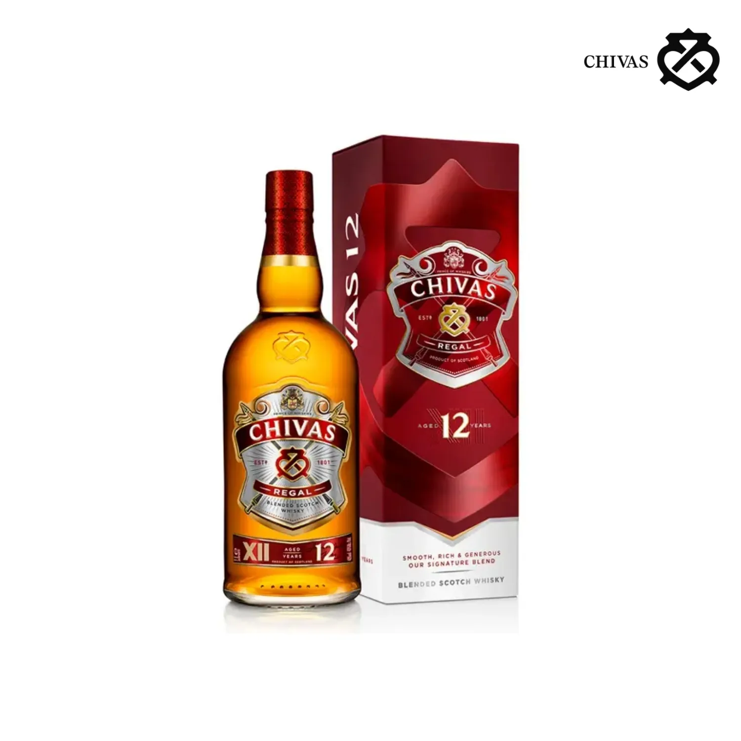 Whisky Escoces 12 Años Chivas Regal Botella 750 Ml