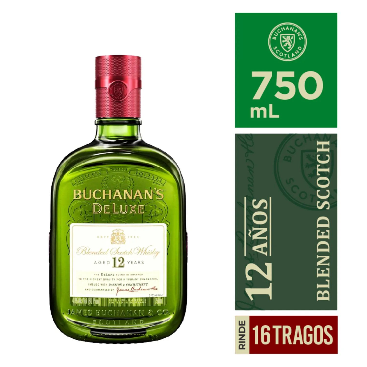 Whisky Escoces 12 Años Buchanan's Botella 750 Ml