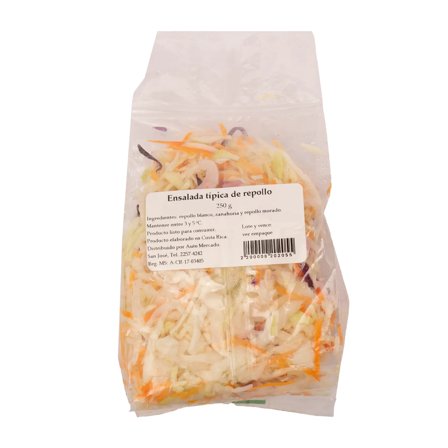 Ensalada Repollo Tipica Auto Mercado Paquete 400g