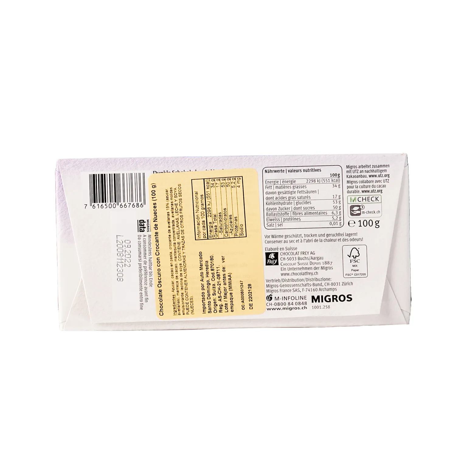 Chocolate Negro Crocante Frey Unidad 100 G