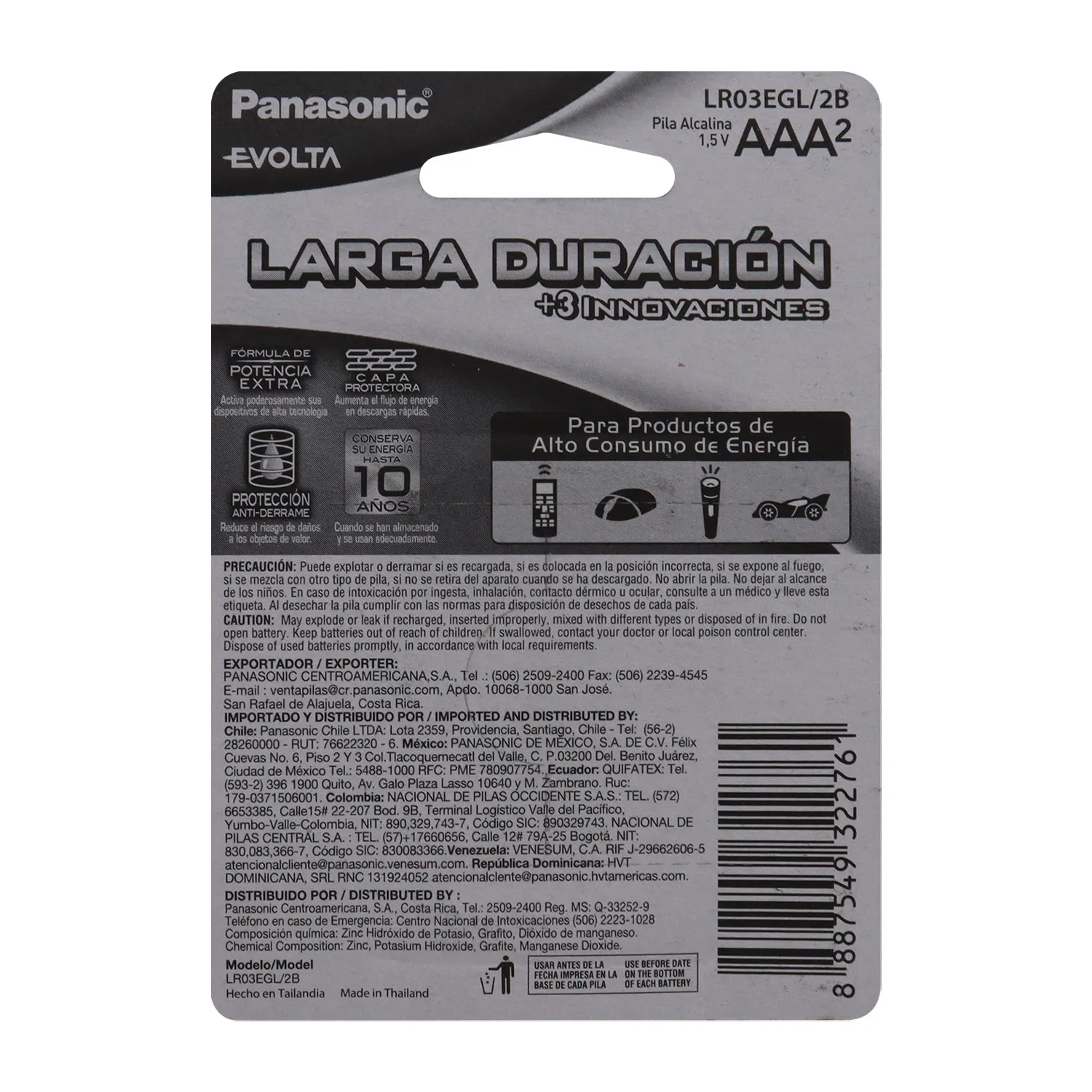 Bateria Alkalina Aaa Evolta Panasonic