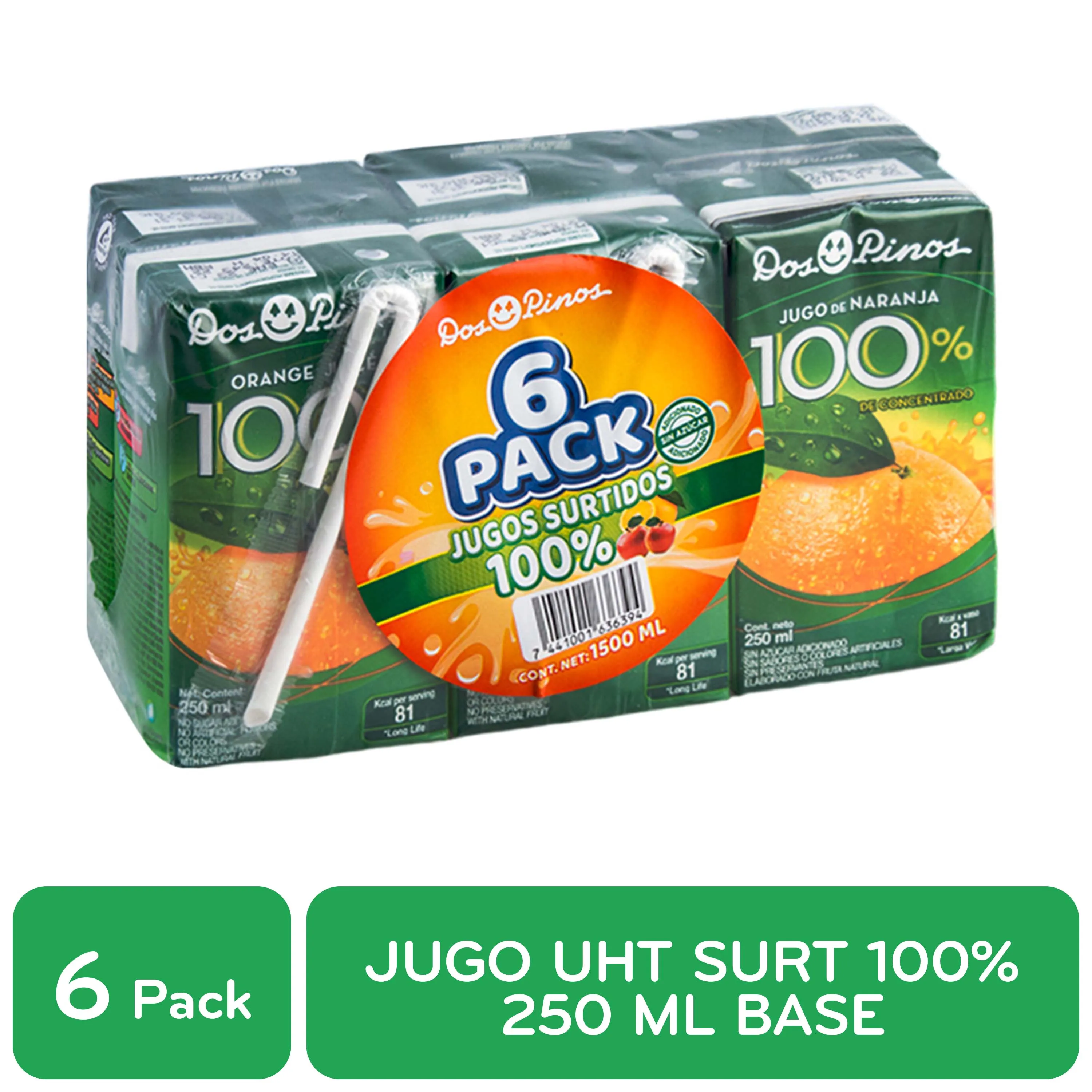 Bebida Jugo Surtido 6u Dos Pinos Paquete 1500 Ml