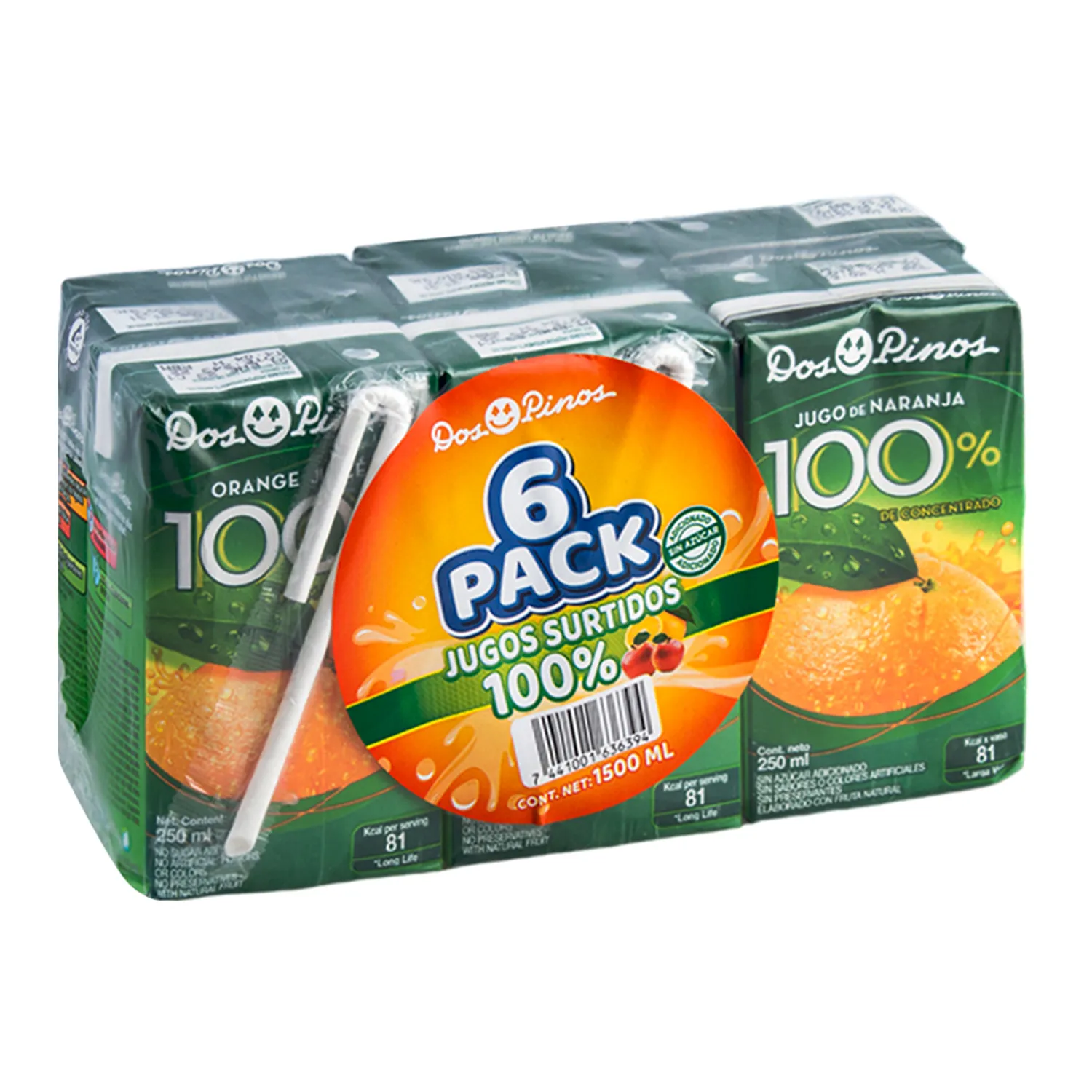 Bebida Jugo Surtido 6u Dos Pinos Paquete 1500 Ml