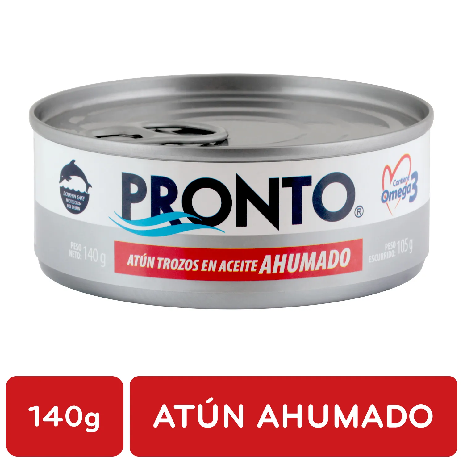 Atun Lomo Trozos Aceite Soya Ahumado Pronto Lata 140 G