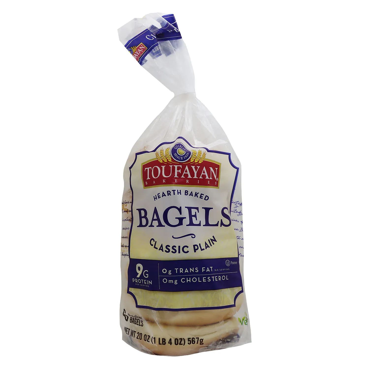 Pan Refrigerado Bagel Original Vegano Toufayan Paquete 567 G