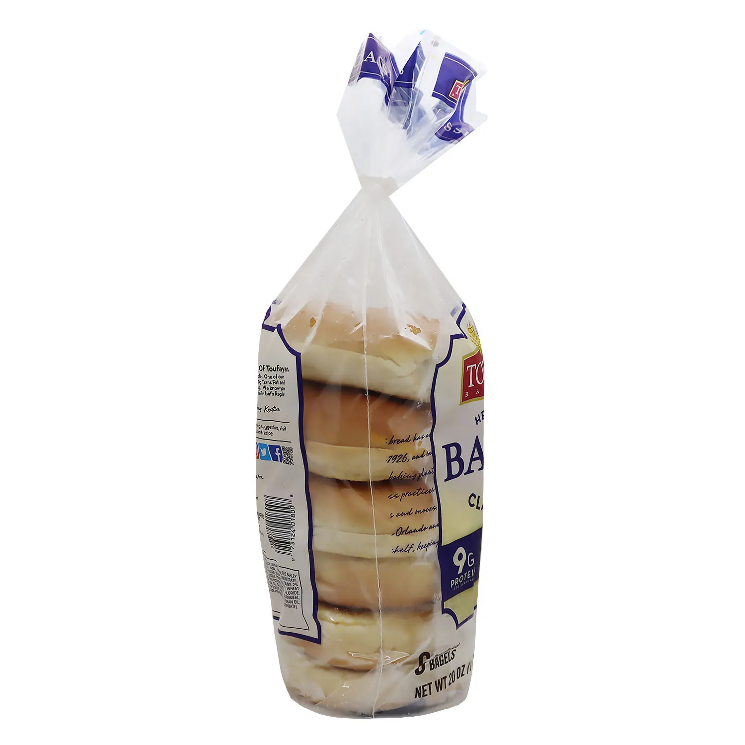 Pan Refrigerado Bagel Original Vegano Toufayan Paquete 567 G