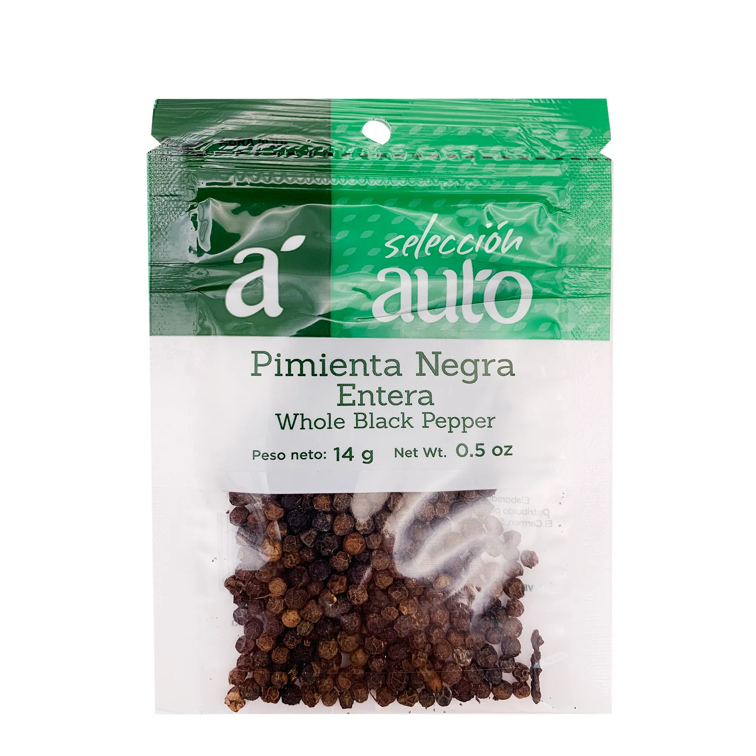 Pimienta Negra Entera Selección Auto Paquete 14 G