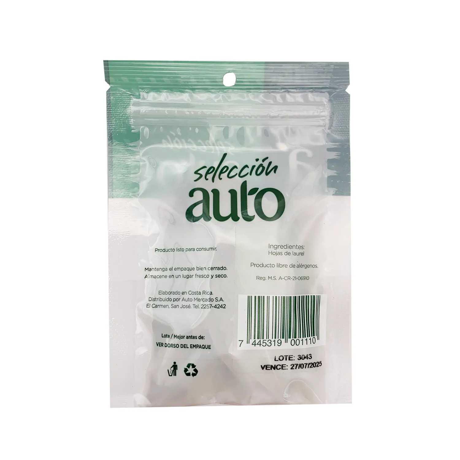 Laurel Hojas Selección Auto Bolsa 6 G