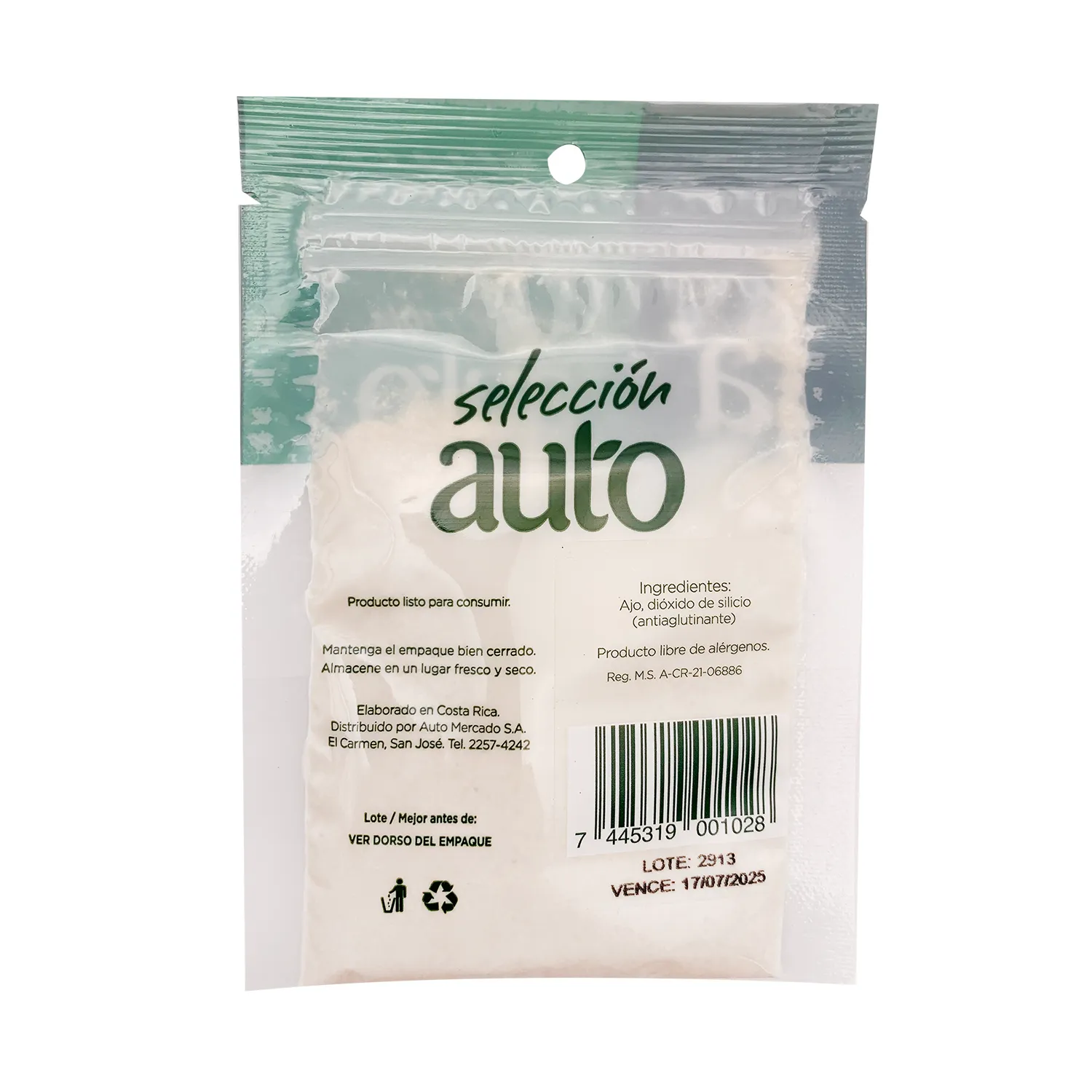 Ajo Polvo Selección Auto Paquete 28 G