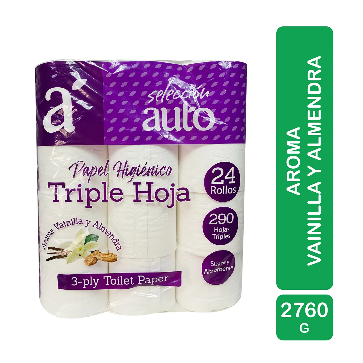 Papel Higienico Triple Hoja Vainilla Y Almendra 24u Selección Auto Paquete 3109 G