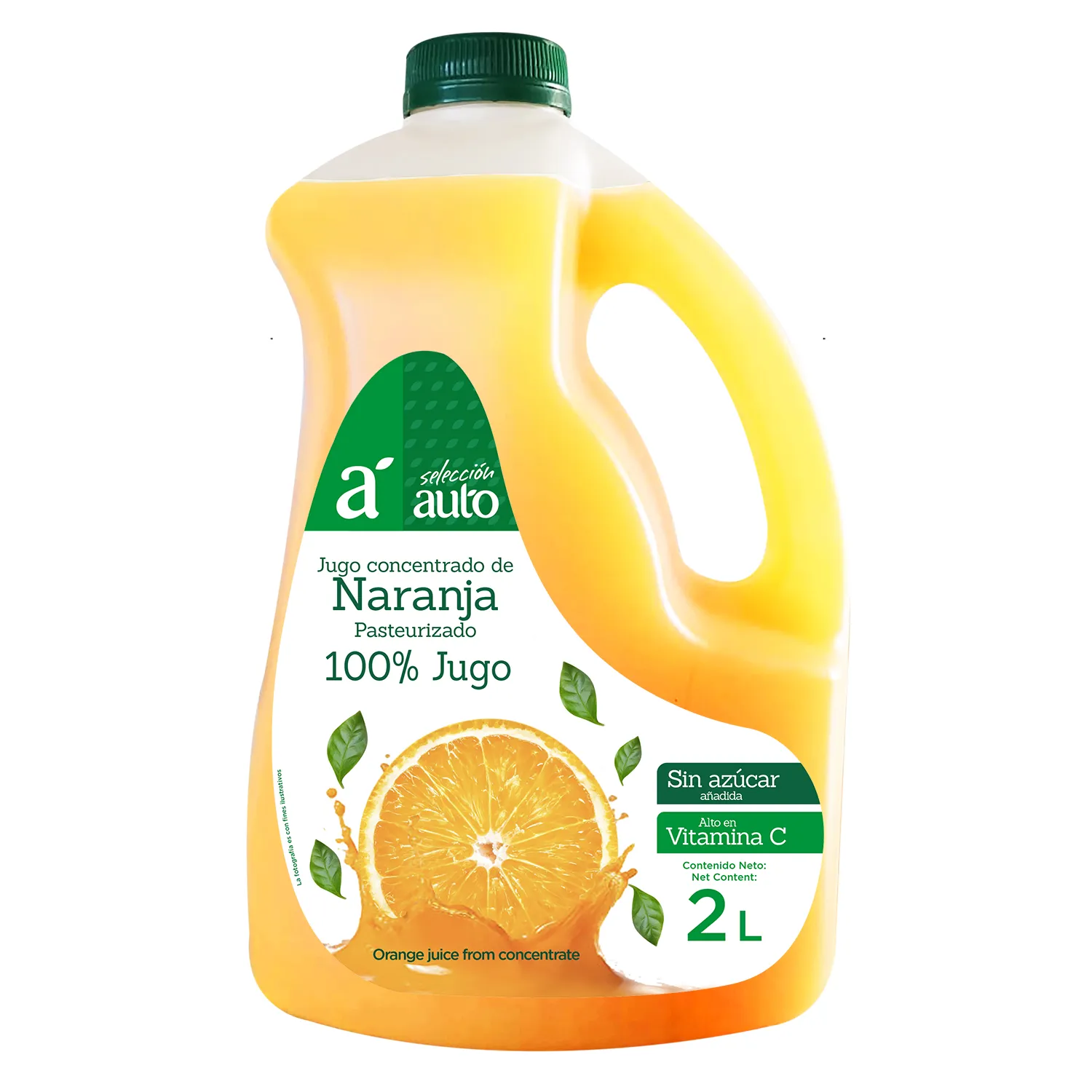 Bebida Jugo Naranja 100% Natural Sin Azucar Selección Auto Envase 2000 Ml
