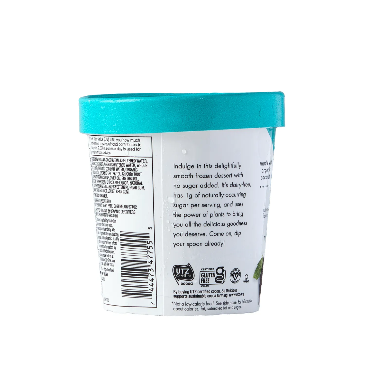 Helado Vegano Menta Chips Sin Azucar So Delicious Envase 473 Ml