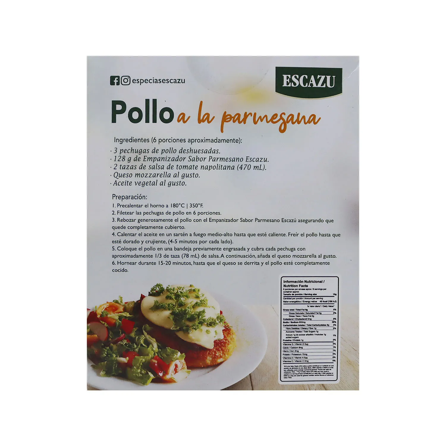 Empanizador Parmesano Escazu Caja 128 G