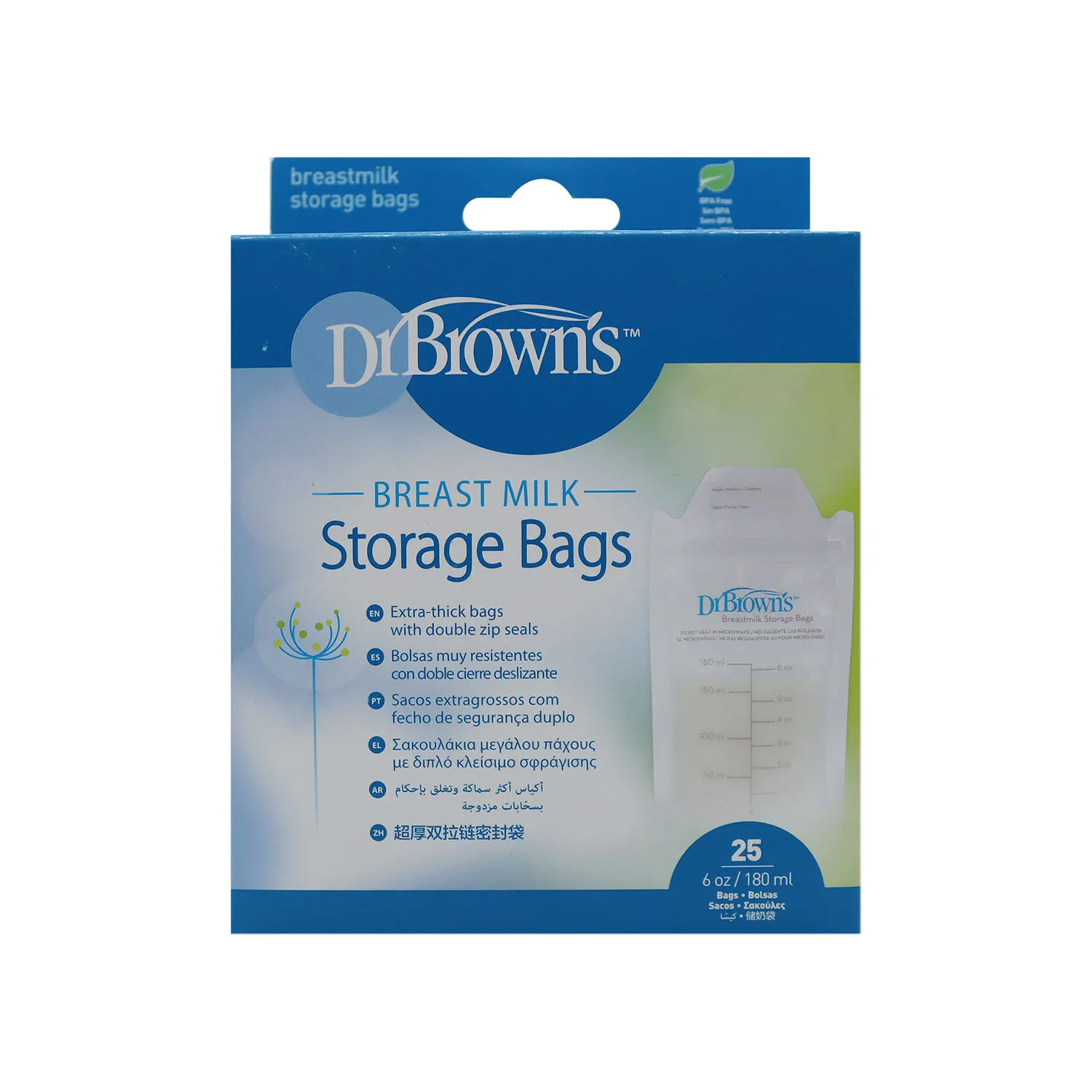 Bolsas Almacenamiento De Leche Materna Dr Brown's Caja 25 Unid