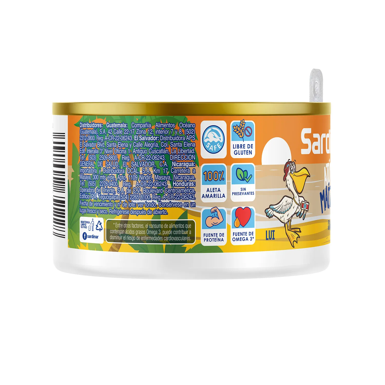 Atun Lomo Trozos Agua Maiz Dulce Kids Sardimar Lata 105 G