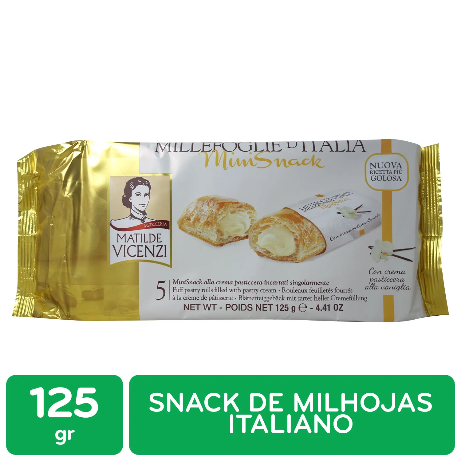 Bocadillos Relleno Crema Pastelera Unidad 125 G