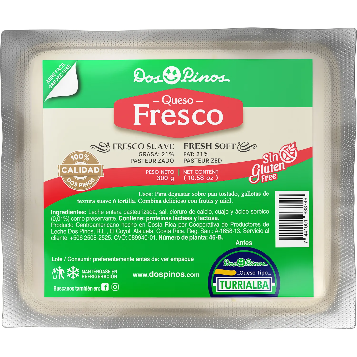 Queso Fresco Dos Pinos Paquete 300 G