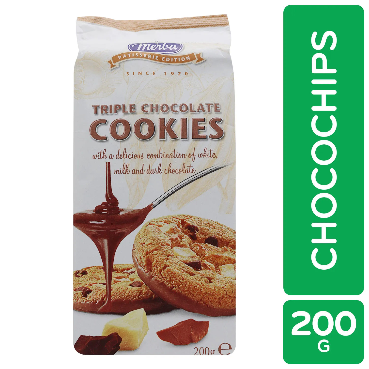 Galleta Chocochip Cubierta Chocolate Merba Paquete 200 G