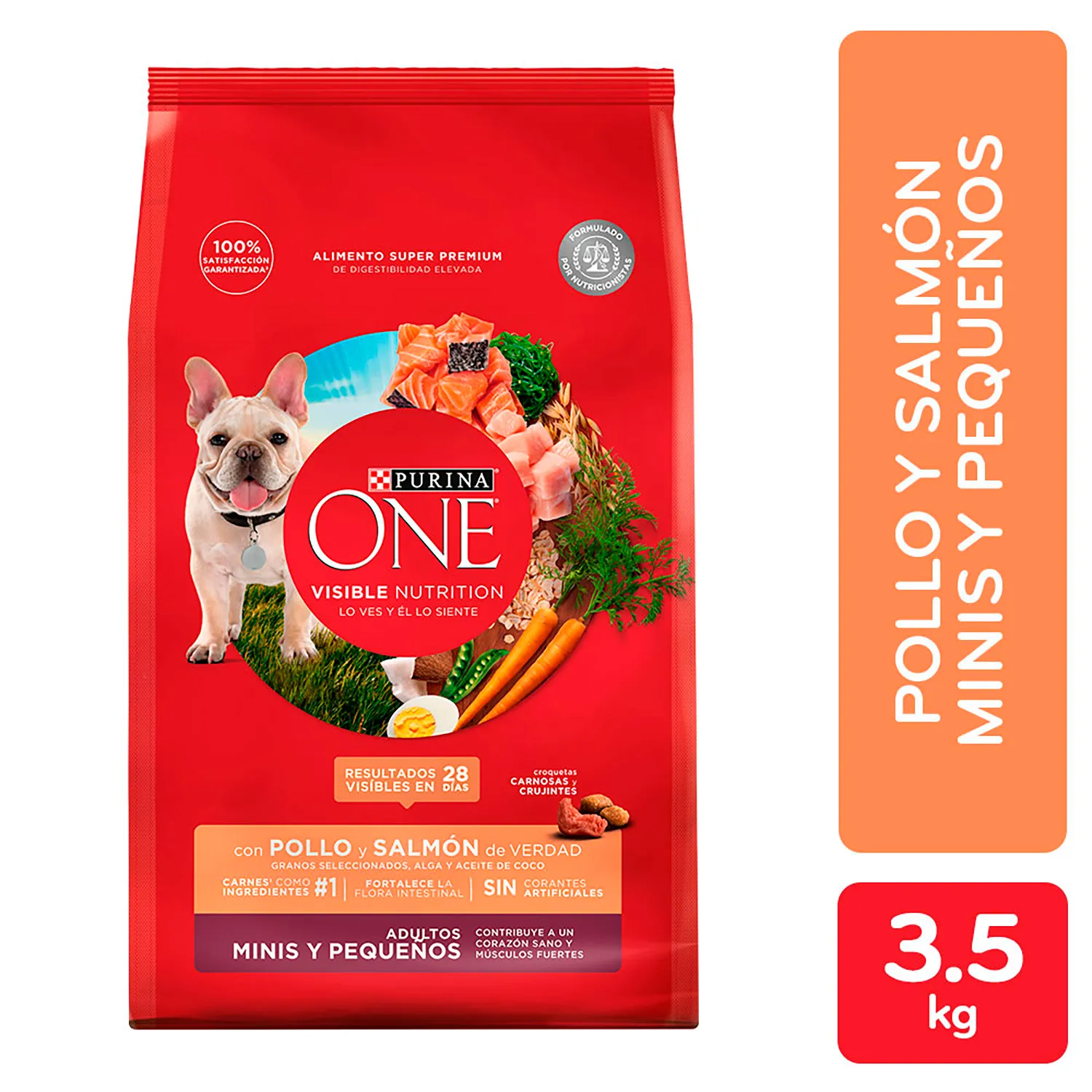 Alimento Perro Seco Adulto Pollo Y Salmon Raza Minis Y Pequeños Purina One Bolsa 3.5 Kg