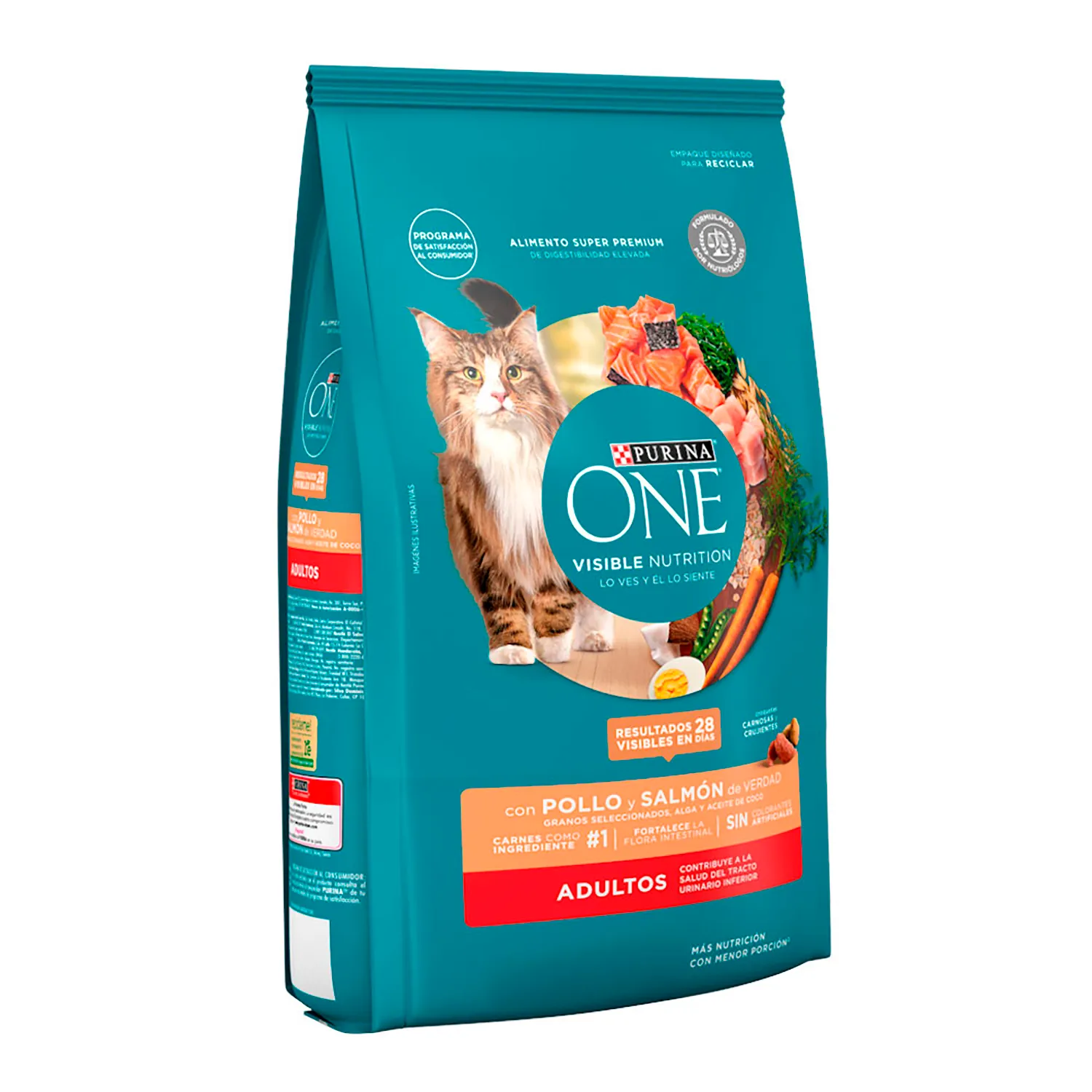 Alimento Gato Adulto Seco Pollo Y Salmon One Bolsa 2 Kg