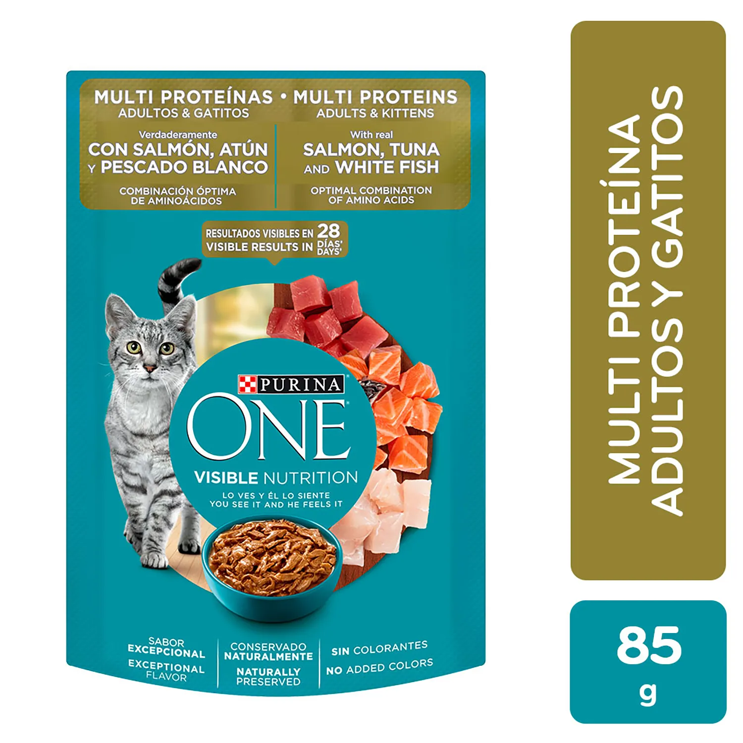 Alimento Gato Adulto Y Cachorro Humedo Salmon Y Atun Purina One