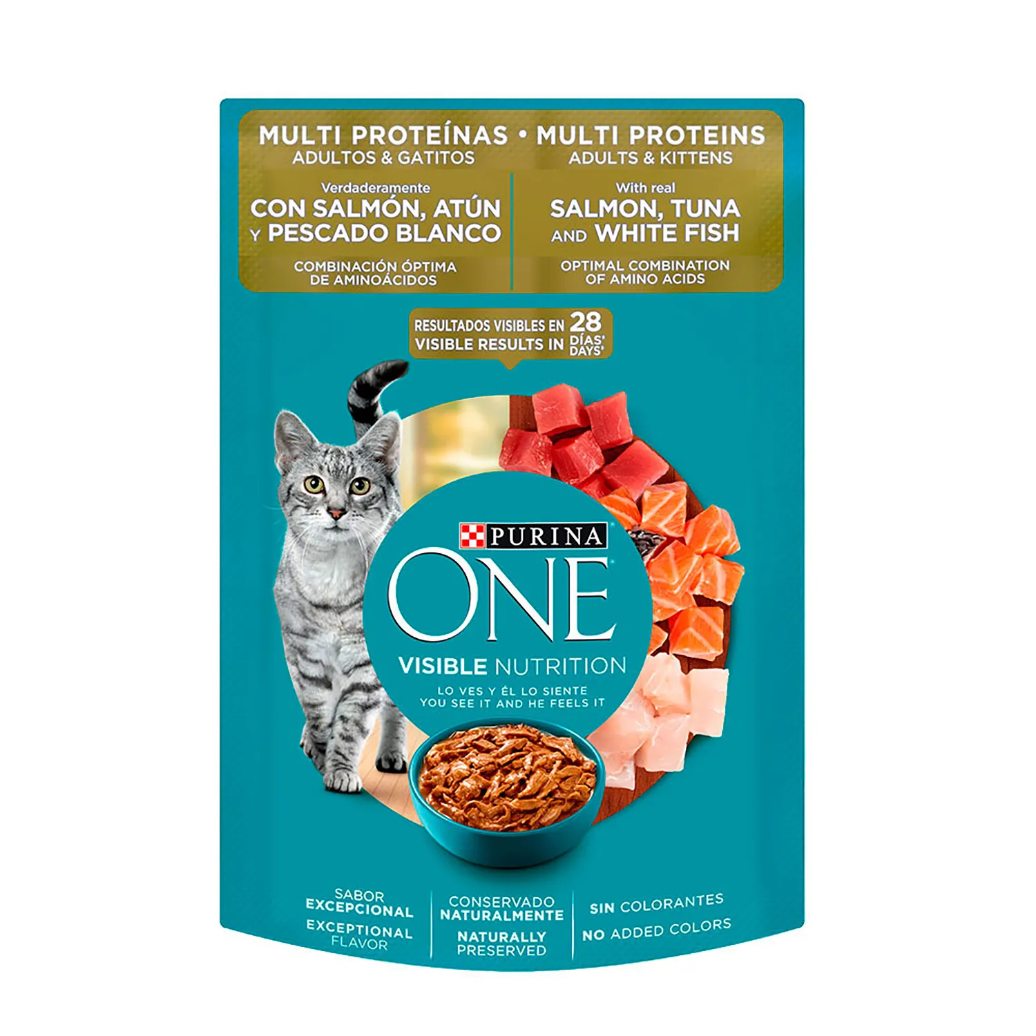 Alimento Gato Adulto Y Cachorro Humedo Salmon Y Atun Purina One