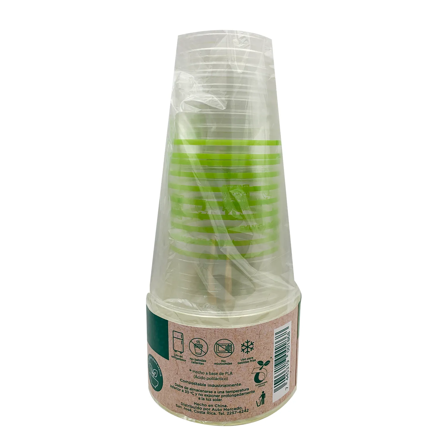 Vaso Plastico #16 Claro Compostable Selección Auto Paquete 10 Unid