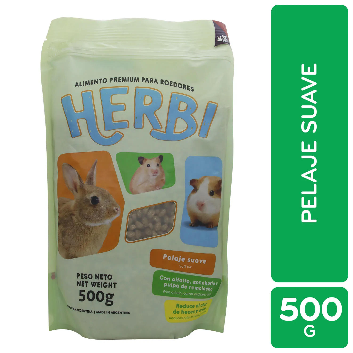 Alimento Pellets Pelaje Suave Para  Roedores Herbi