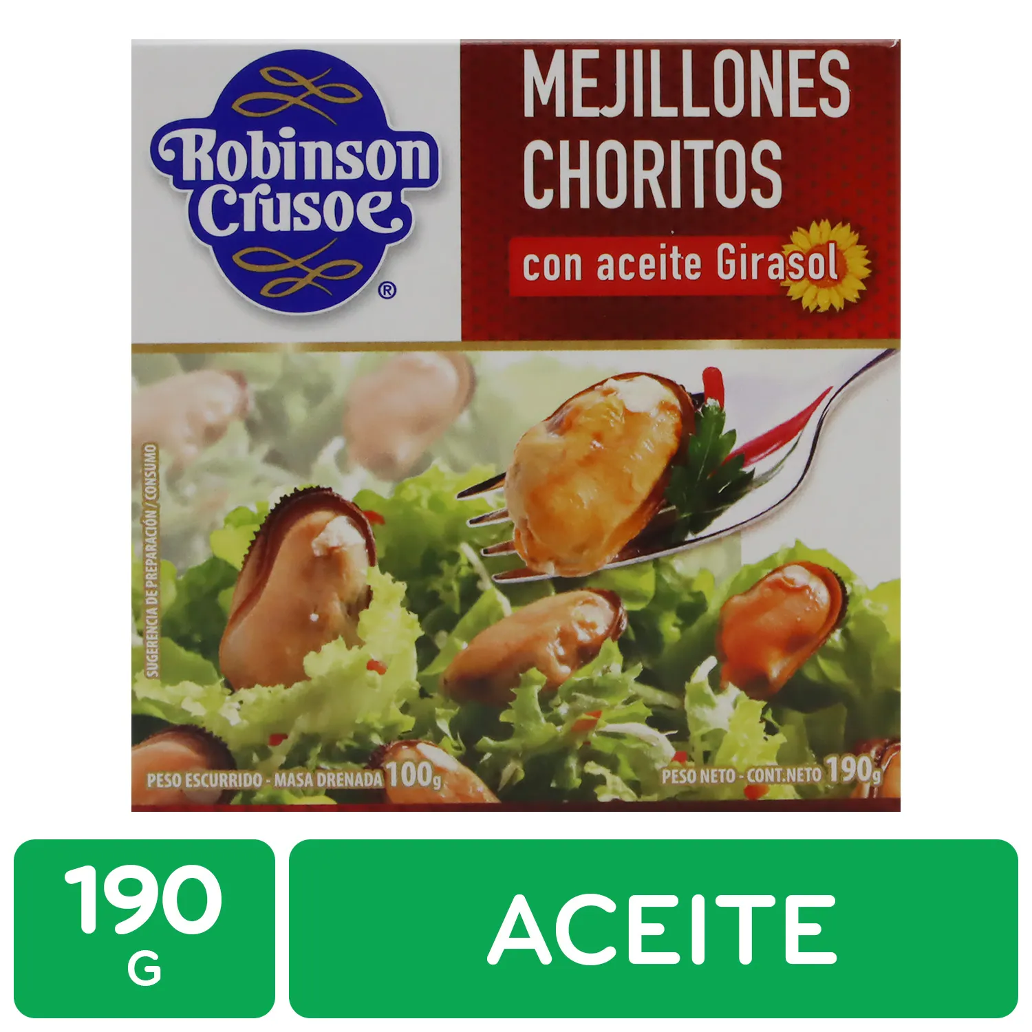 Mejillon Aceite  Robinson Crusoe Caja 190g