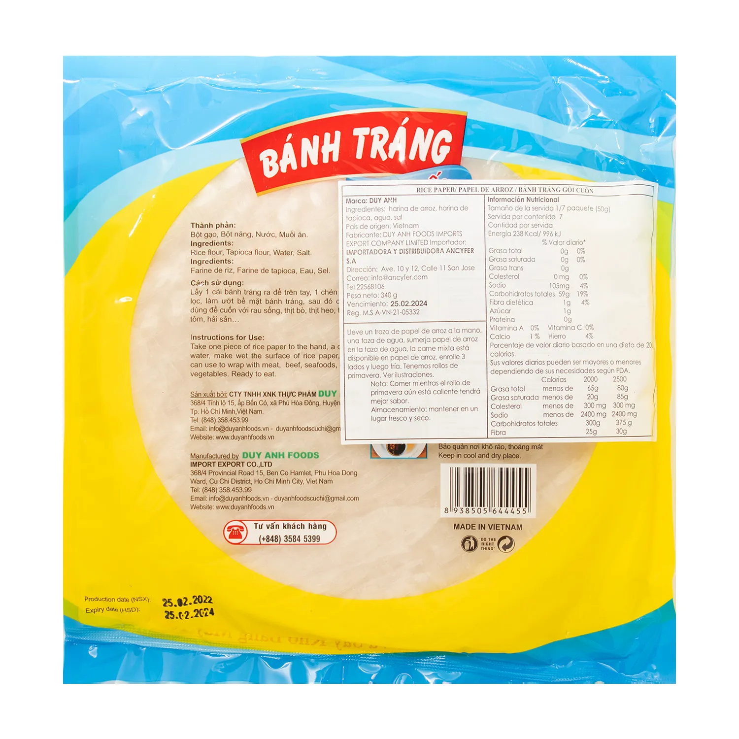 Papel De Arroz Duy Anh Paquete 340 G