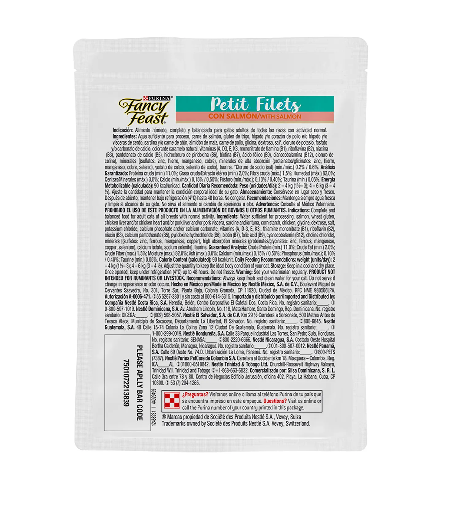 Alimento Húmedo  Gato Adulto  Salmón Fancy Feast Bolsa 85 G