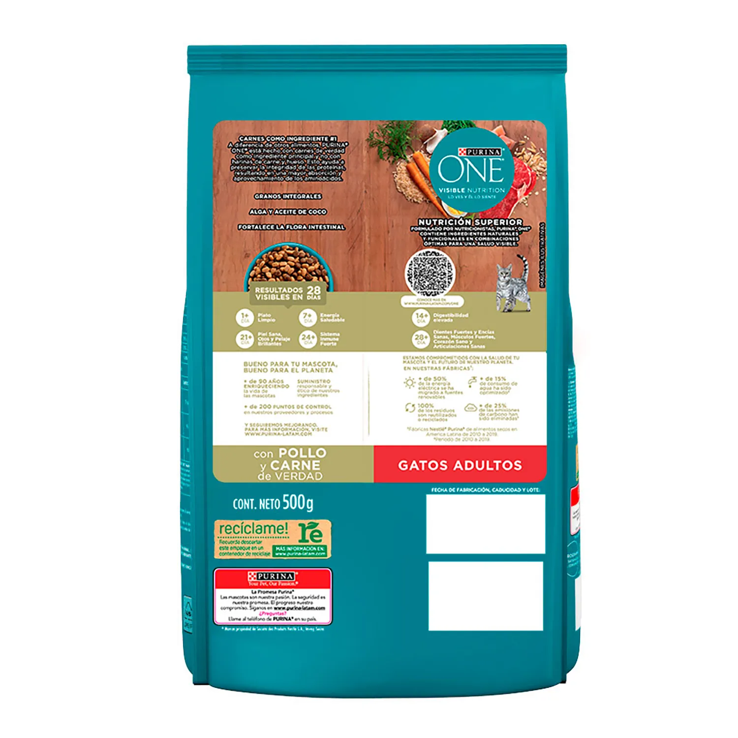 Alimento Gato Adulto Seco Pollo Y Carne One Bolsa 2 Kg