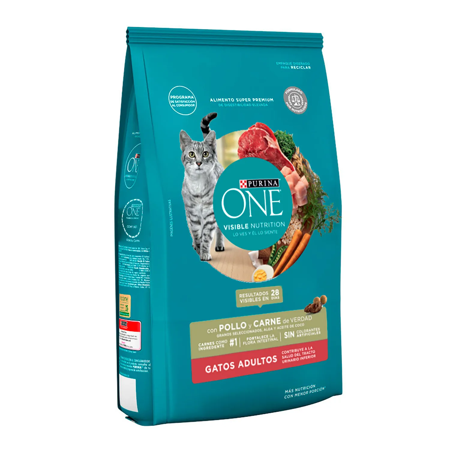 Alimento Gato Adulto Seco Pollo Y Carne One Bolsa 2 Kg