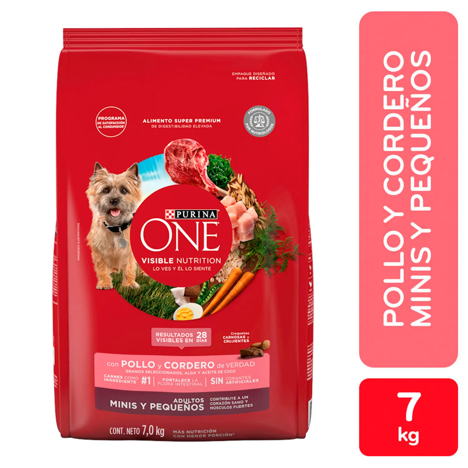 Alimento Perro Adulto Seco Pollo Y Cordero Raza Minis Y Pequeños Purina One