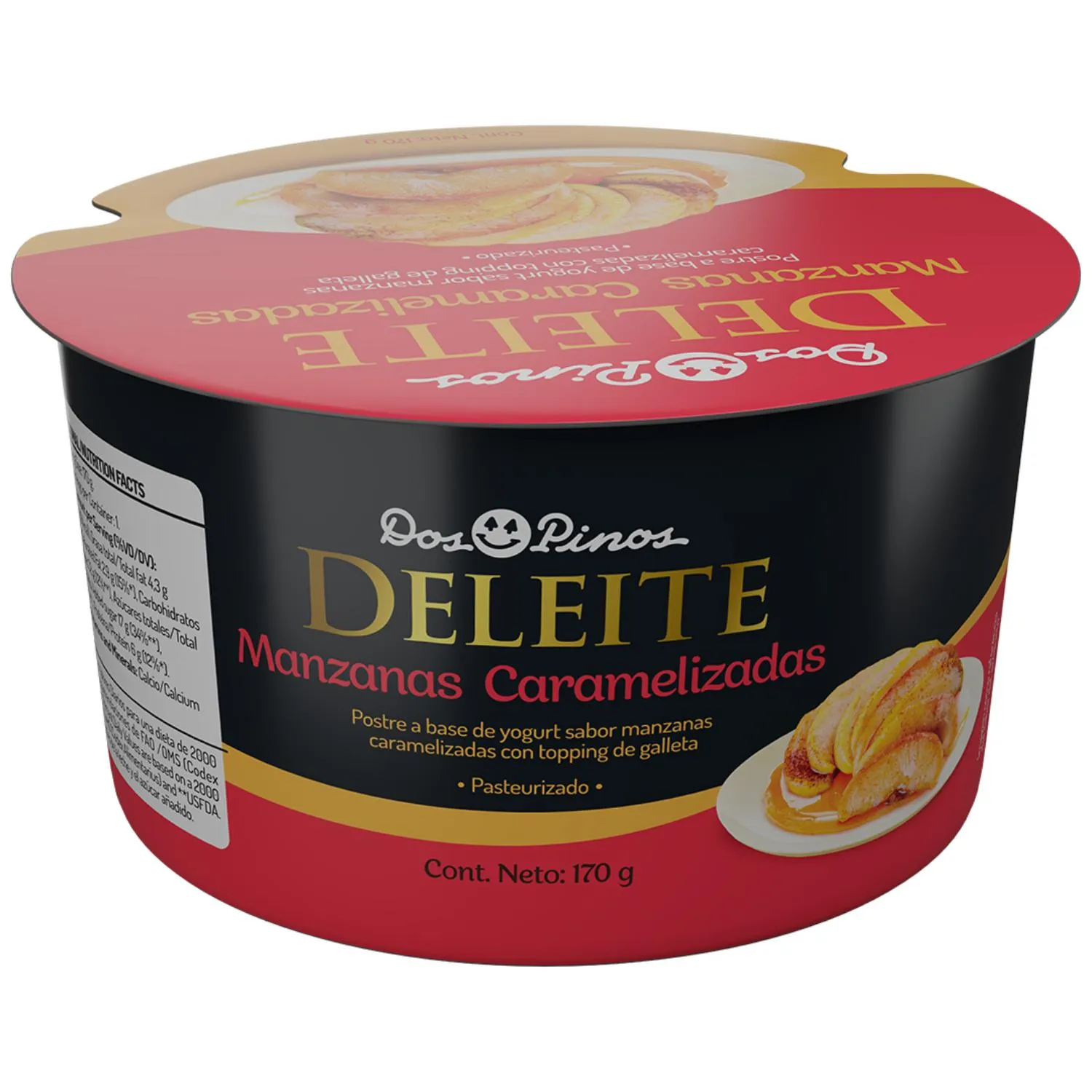 Yogurt Topping Deleite Manzana Caramelizada Dos Pinos Envase 170 G
