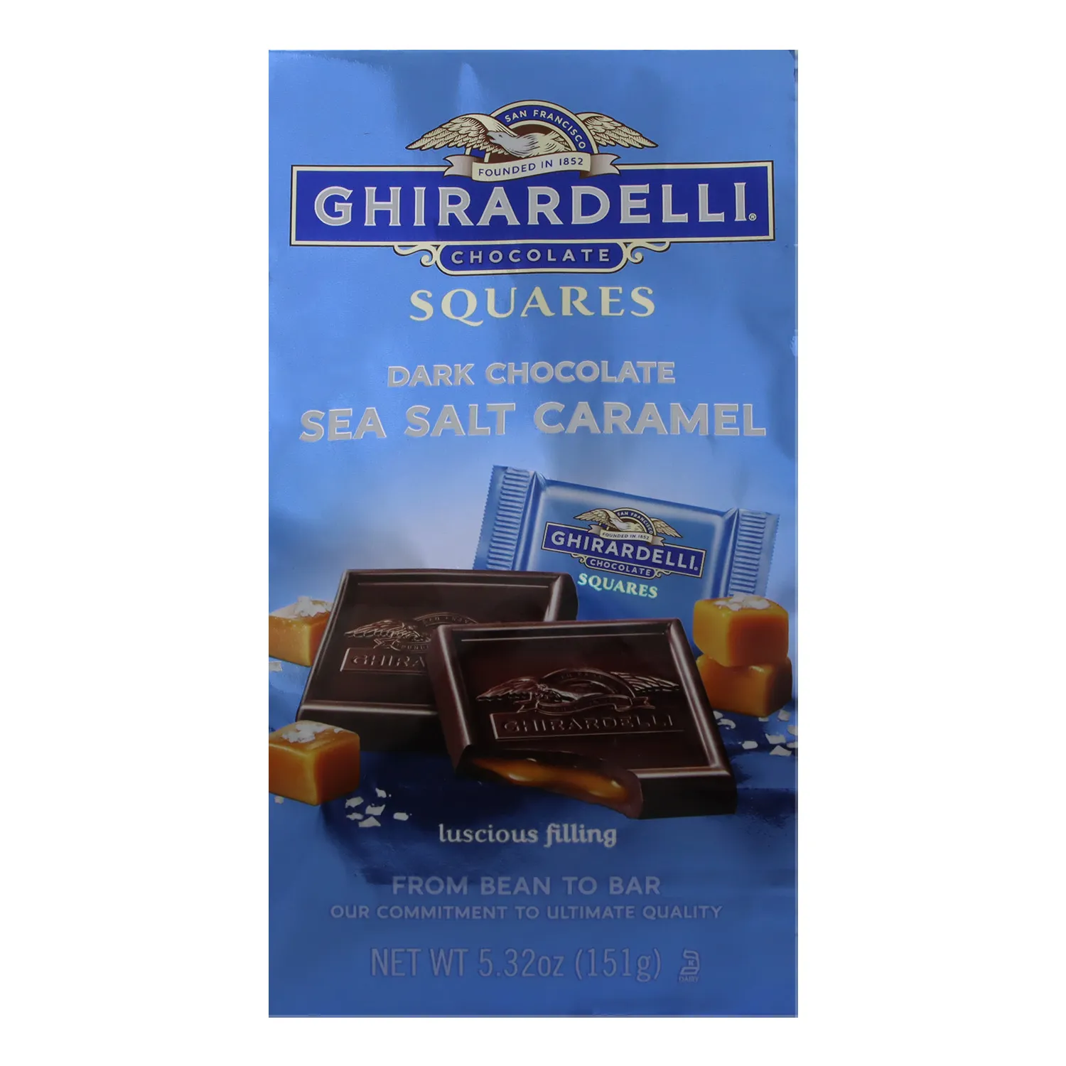 Chocolate Oscuro Caramelo Sal Marina Ghirardelli  Paquete 151 G