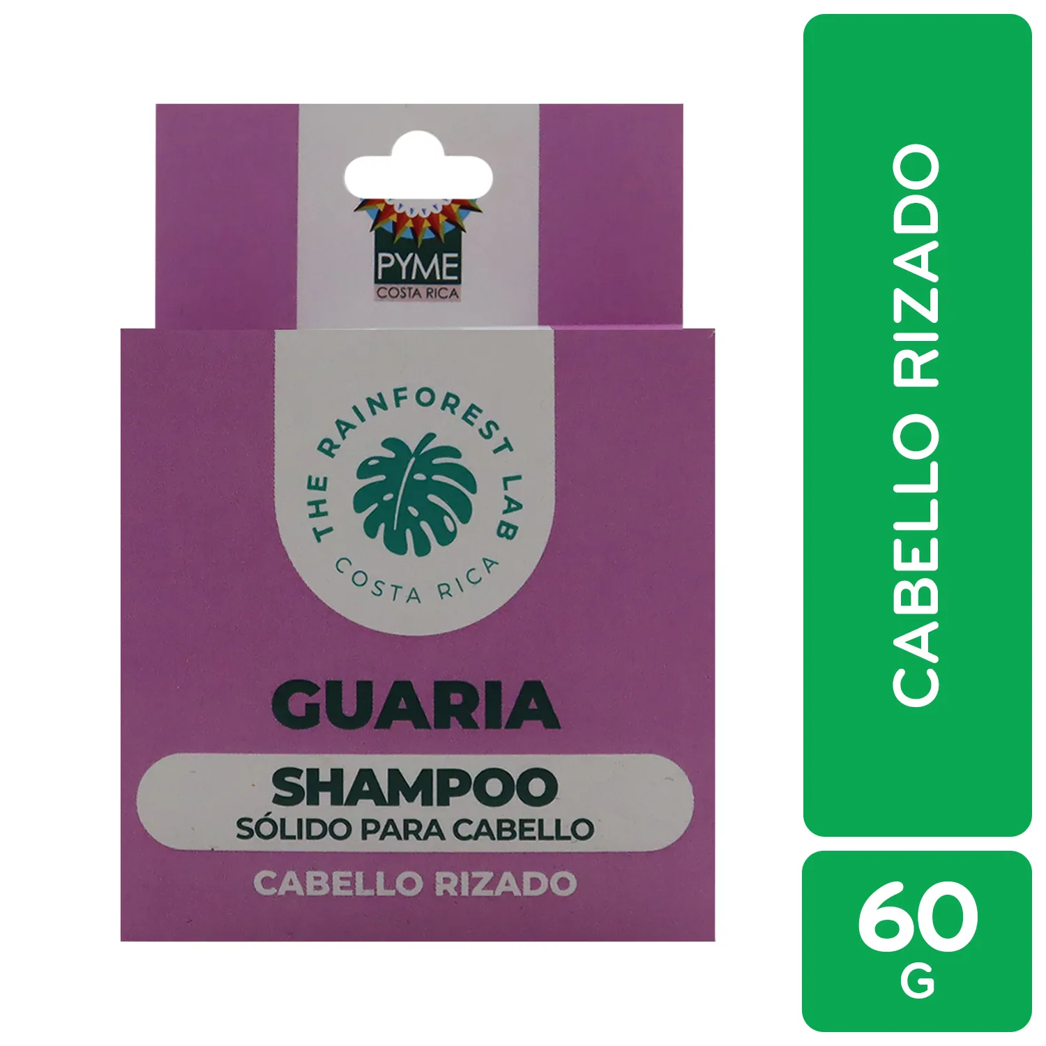 Shampoo Natural Guaria Cabello Rizado The Rainforest Lab Caja 60 G