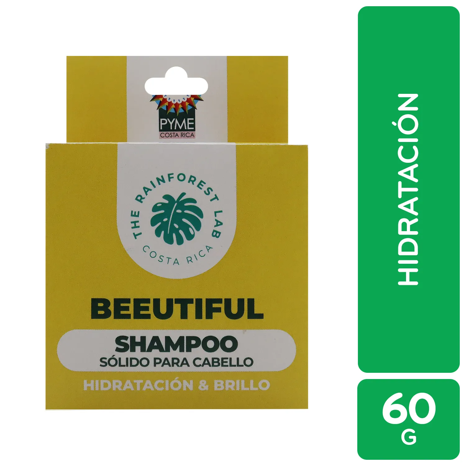 Shampoo Natural Beeutiful Hidratacion Y Brillo The Rainforest Lab Caja 60 G