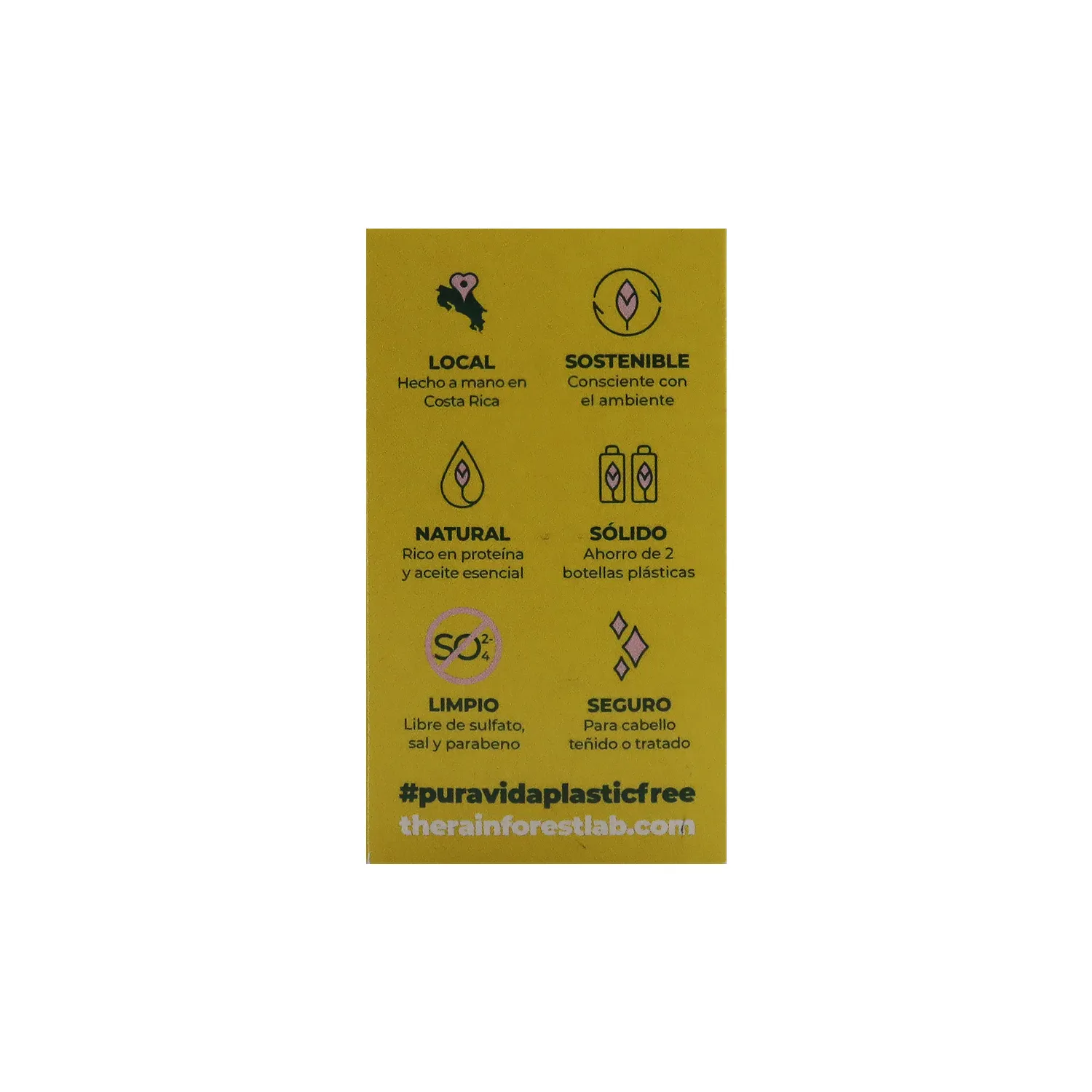 Shampoo Natural Beeutiful Hidratacion Y Brillo The Rainforest Lab Caja 60 G