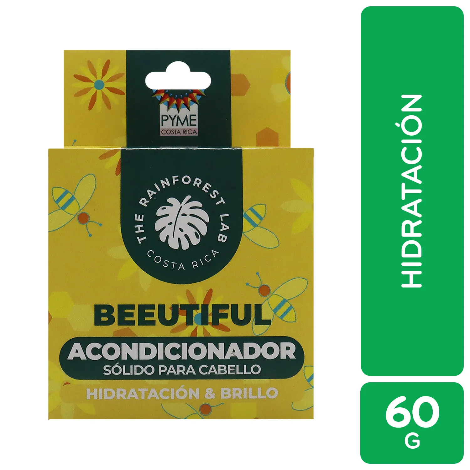 Acondicionador Natural Beeutiful Hidratacion Y Brillo The Rainforest Lab Caja 60 G