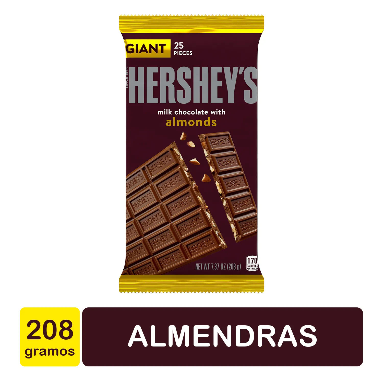 Hershey Barra Gigante Almendras Hersheys