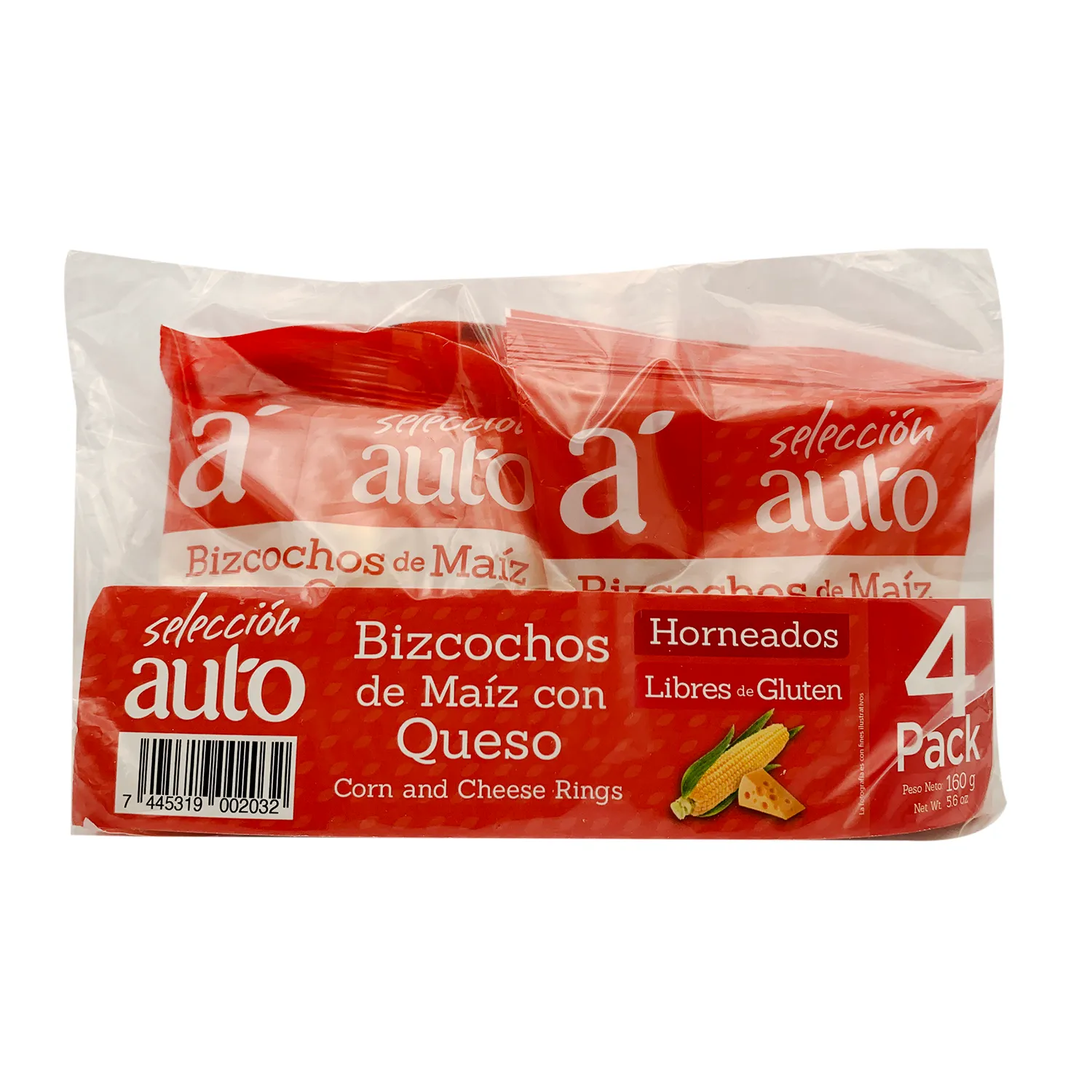 Bizcochos Maiz Queso 4 Pack Selección Auto Paquete 160 G