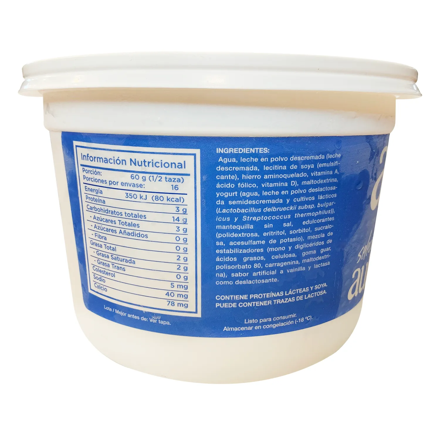 Helado Vainilla Deslactosado Selección Auto Envase 1000 G