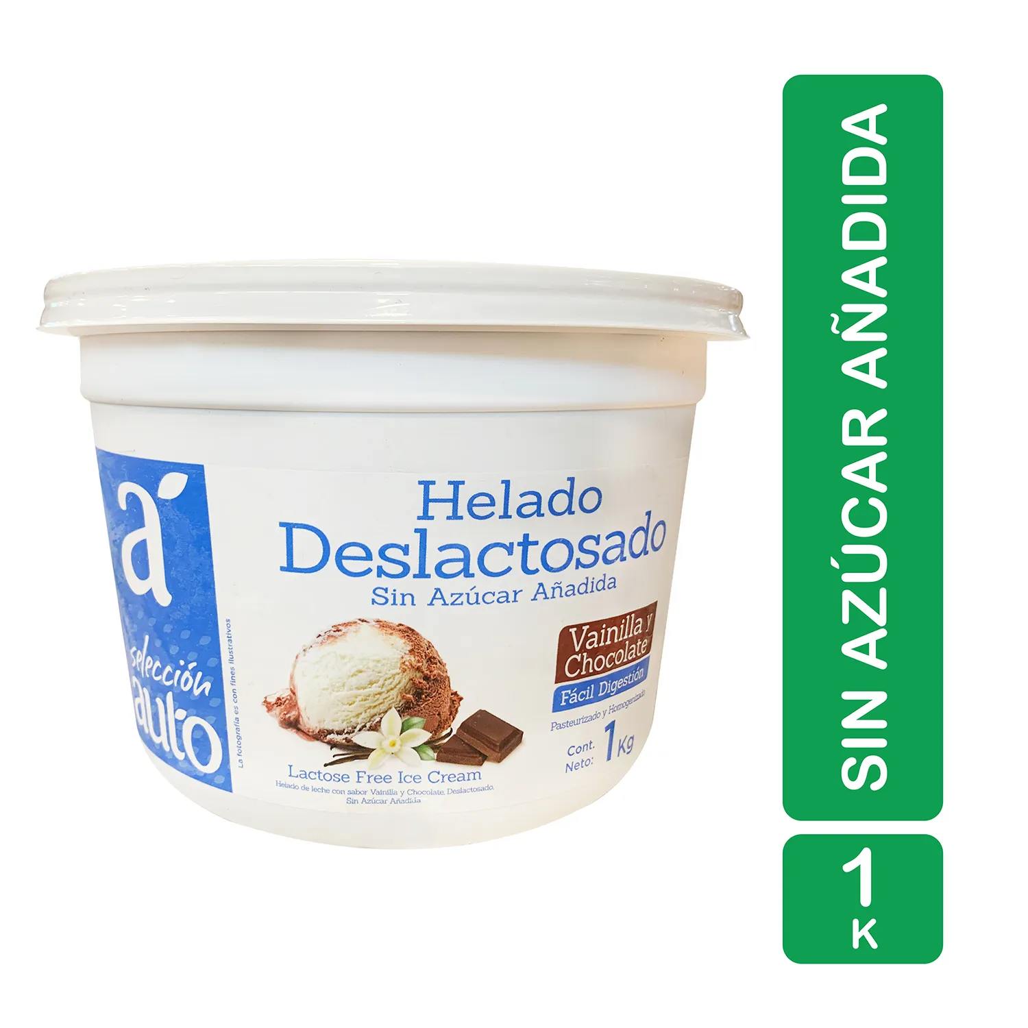 Helado Vainilla Chocolate Deslactosado Selección Auto Envase 1000 G