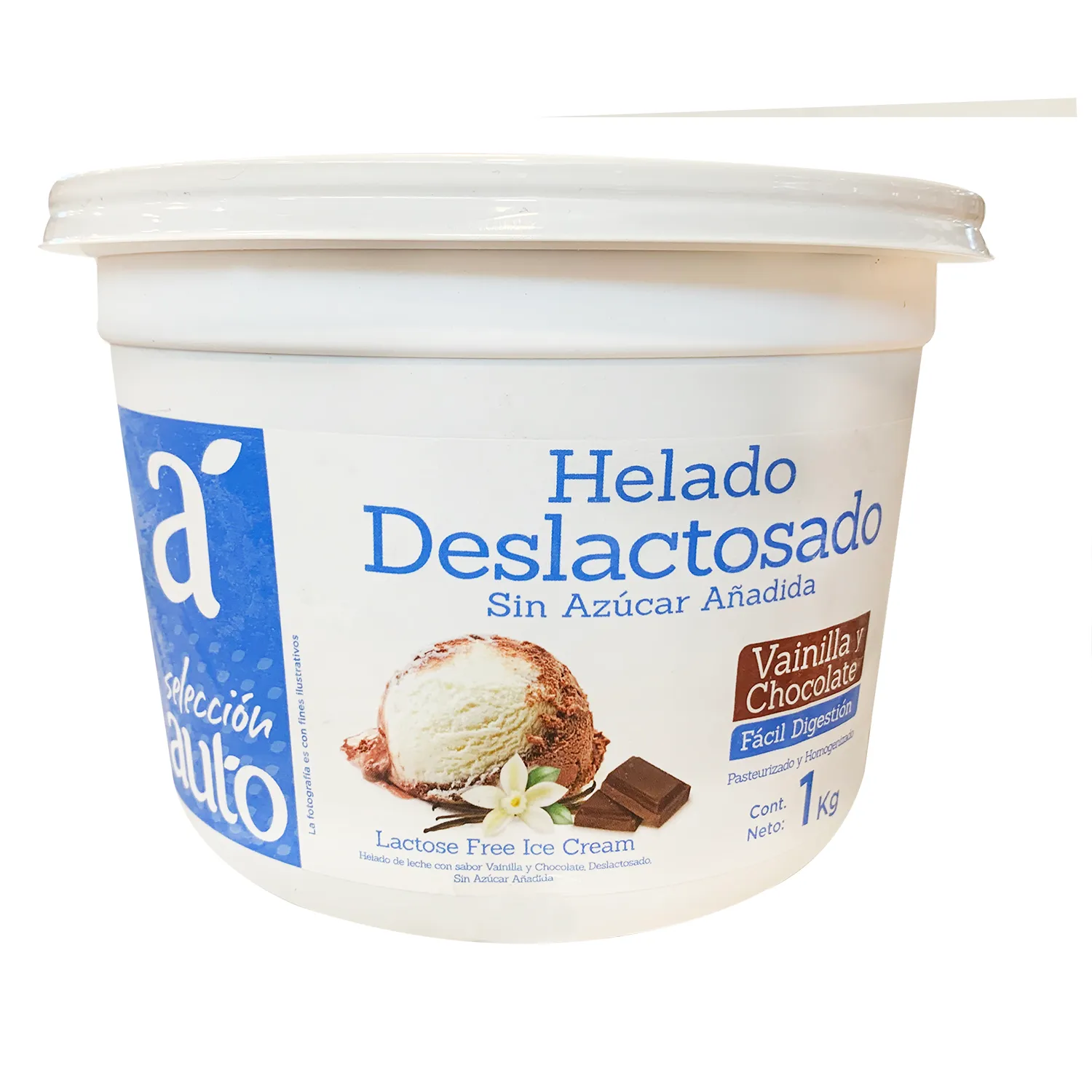 Helado Vainilla Chocolate Deslactosado Selección Auto Envase 1000 G