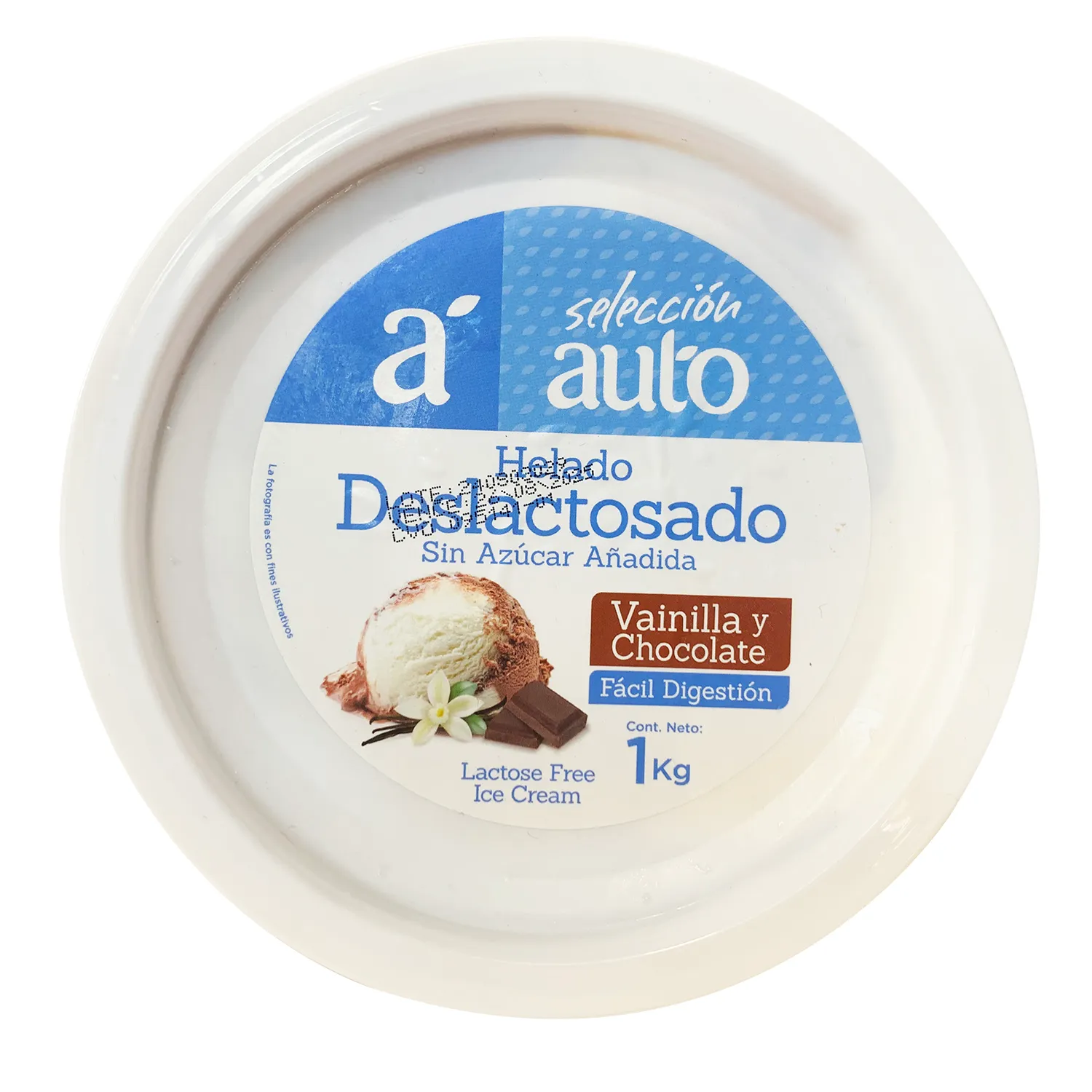 Helado Vainilla Chocolate Deslactosado Selección Auto Envase 1000 G